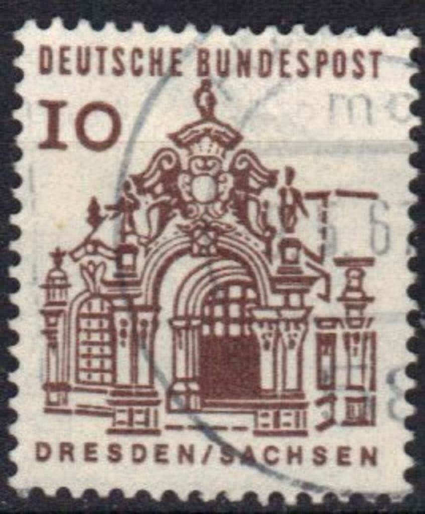 Duitsland Bundespost 1964-1965 - Yvert 322 - Gebouwen (ST), Verzenden, BRD, Gestempeld