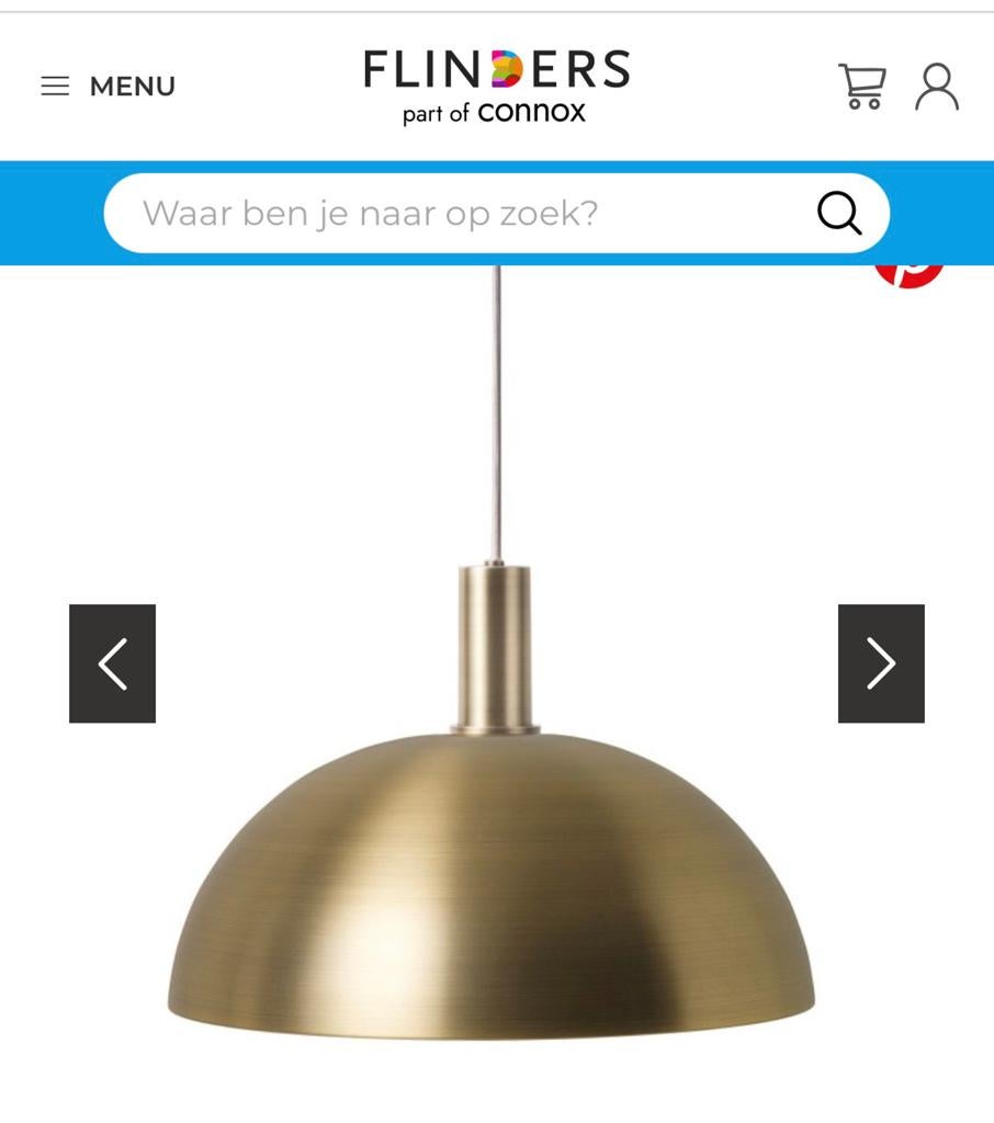 Dome Shade Brass - Gouden Hanglamp - Modern Design, Ophalen of Verzenden, Zo goed als nieuw, Metaal, 75 cm of meer