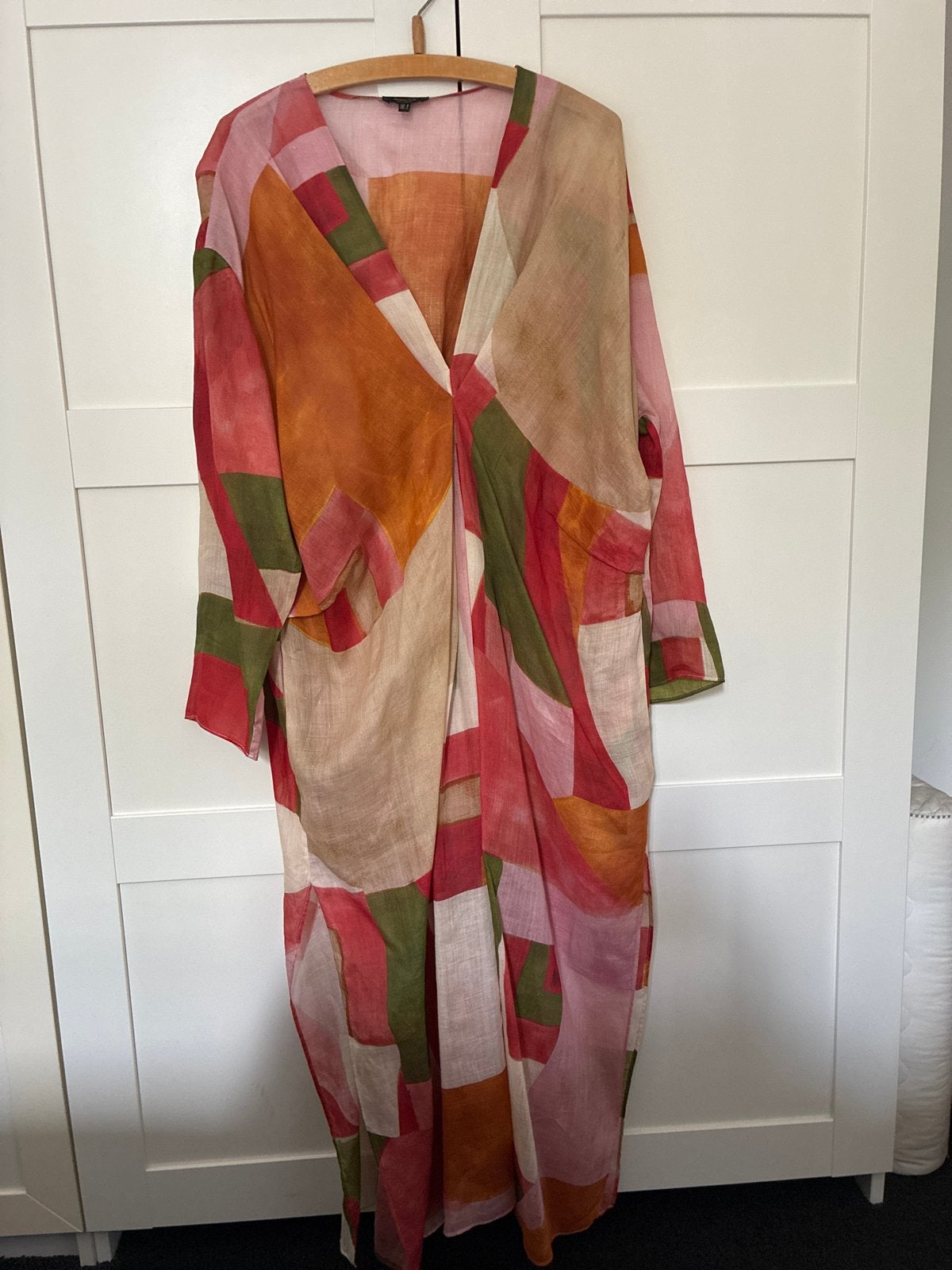 Massimo Dutti jurk met abstracte print en zakken, Meerkleurig, Ophalen of Verzenden, Zo goed als nieuw, Maat 36 (S)
