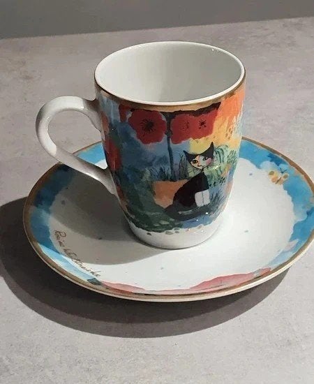 Goebel Rosina Wachtmeister espresso kop & schotel – Serafina, Ophalen of Verzenden, Zo goed als nieuw, Overige stijlen, Kop(pen) en/of Schotel(s)