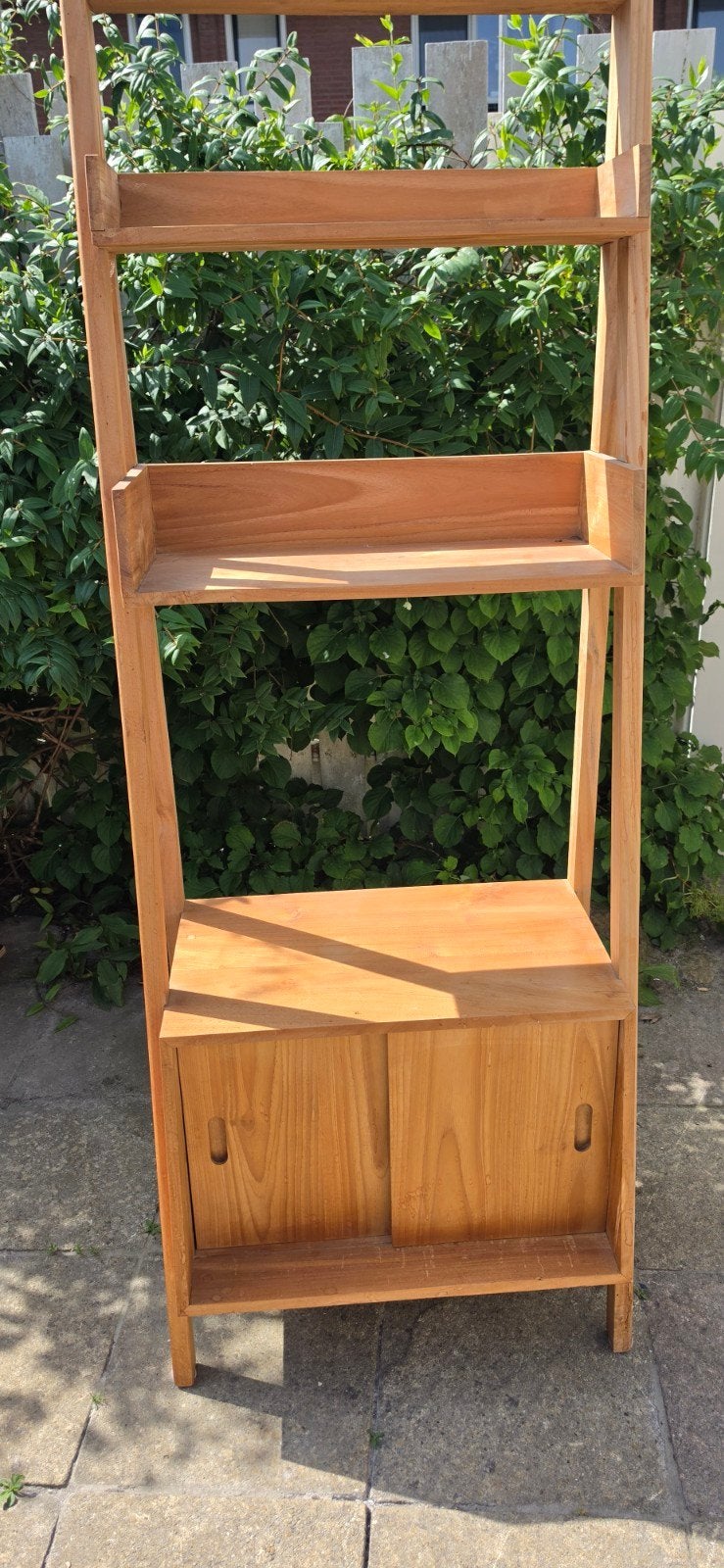 Houten Boekenkast met Schuifdeuren - Vintage Stijl, Ophalen, Vintage, Scandinavisch, 50 tot 100 cm, 150 tot 200 cm