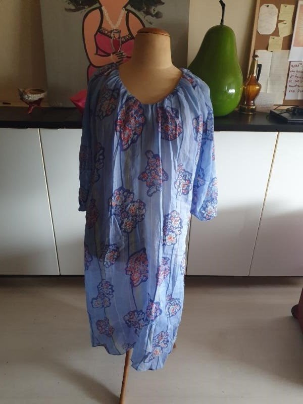 Zgan! leuke blauwe wijde zomerjurk van Zara mt S/M t/m 40!, Kleding | Dames, Maat 38/40 (M), Zara, Zo goed als nieuw, Onder de knie