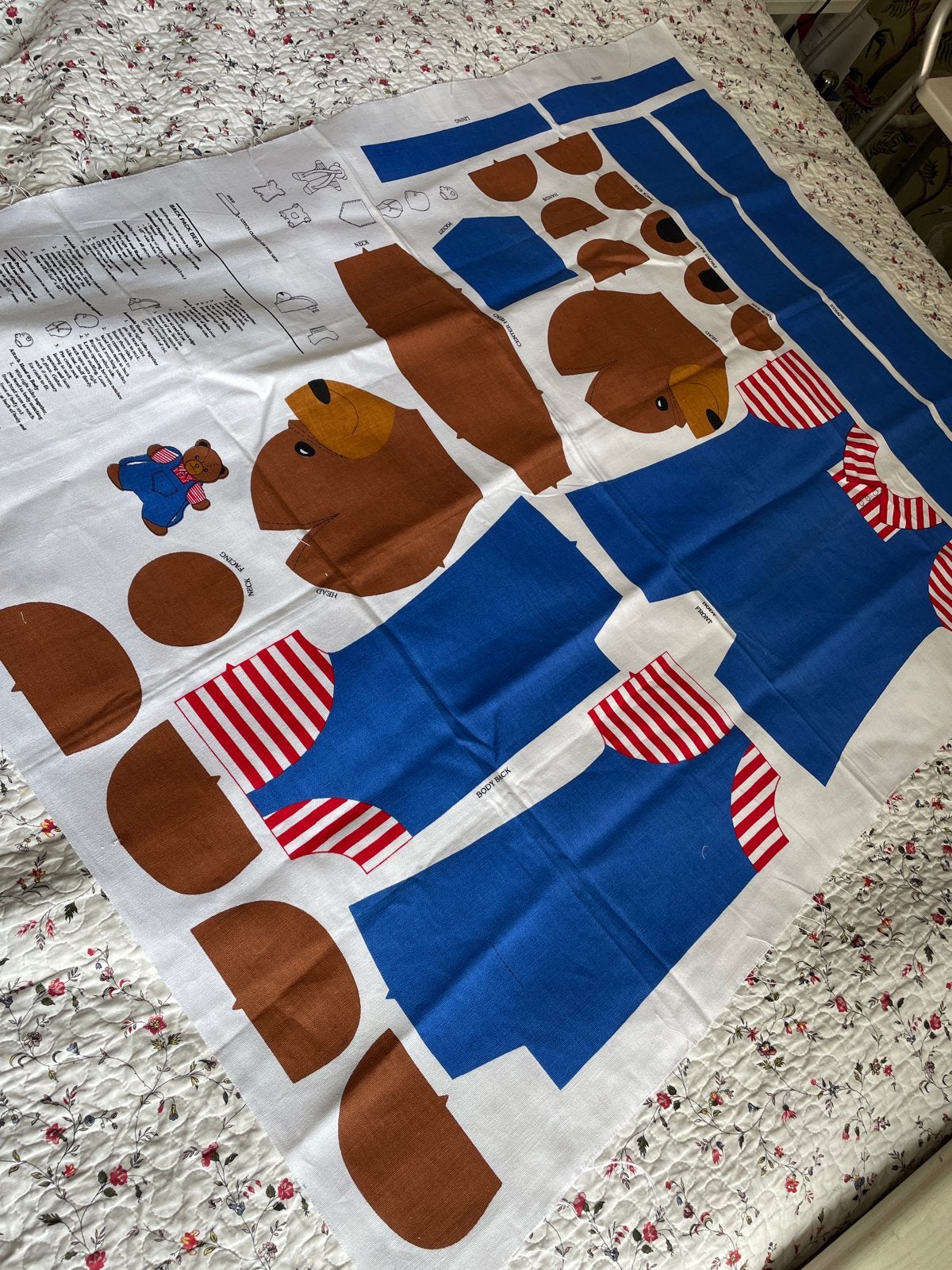 Stofpaneel voor knuffelbeer om zelf te maken, Hobby en Vrije tijd, Meerkleurig, Nieuw, Ophalen of Verzenden, 30 tot 120 cm