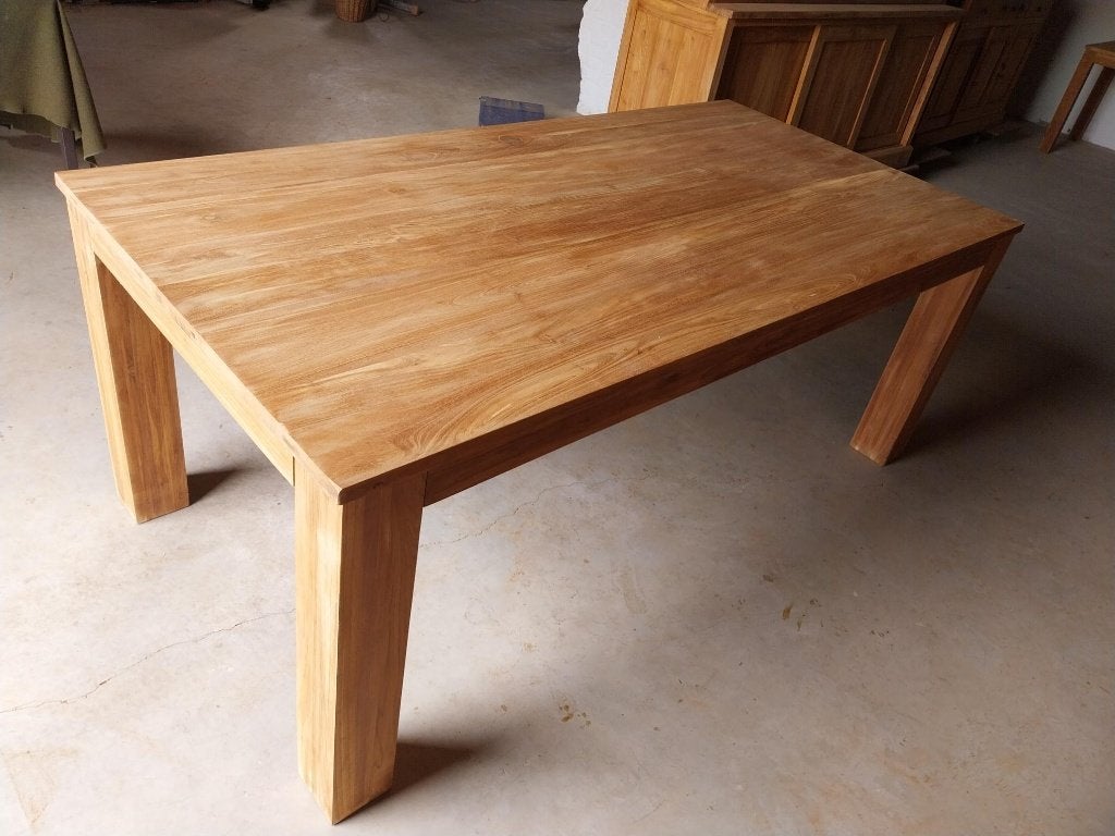 Showroommodel teakhouten tuintafel 200 cm, Tuin en Terras, Ophalen, Zo goed als nieuw, Rechthoekig, Teakhout