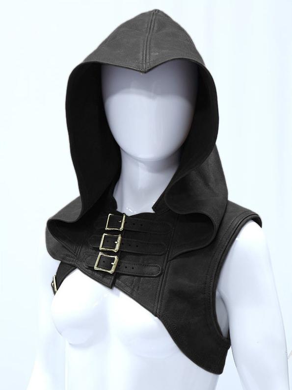 Middeleeuwse leren mantel cape capuchon cosplay kleding, Verzenden, Nieuw