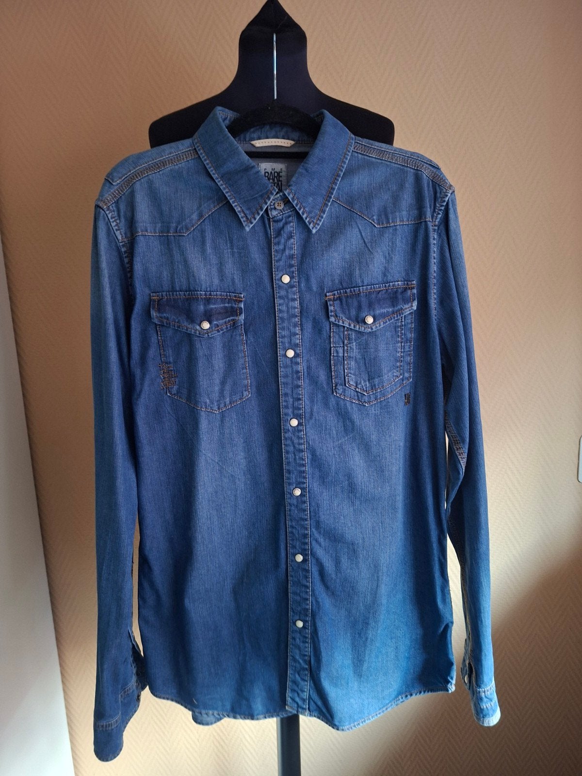 PME Bare Metal Spijkerblouse - Maat XL, PME Bare Metal, Blauw, Ophalen of Verzenden, Zo goed als nieuw