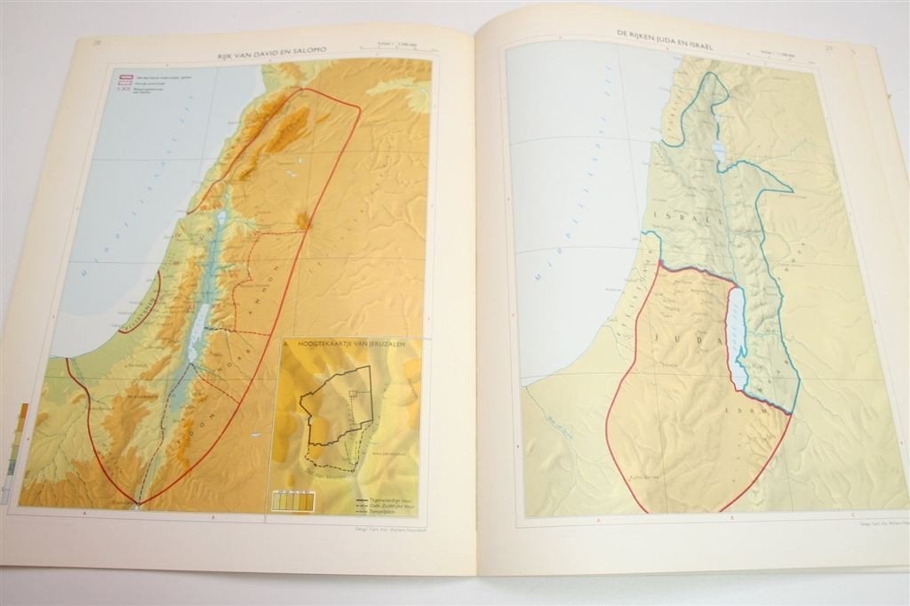 De Bijbel in Kaart — Bijbelatlas [1975] — Wolters-Noordhoff, Gelezen, Ophalen of Verzenden, Landkaart, 1800 tot 2000