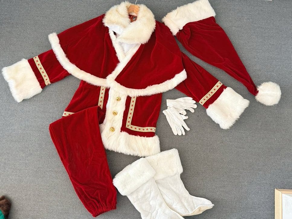 Compleet profi Kerstman Pak maat L Kostuum met Accessoires, Verzenden, Gebruikt, Kostuum, Kerst of Sinterklaas