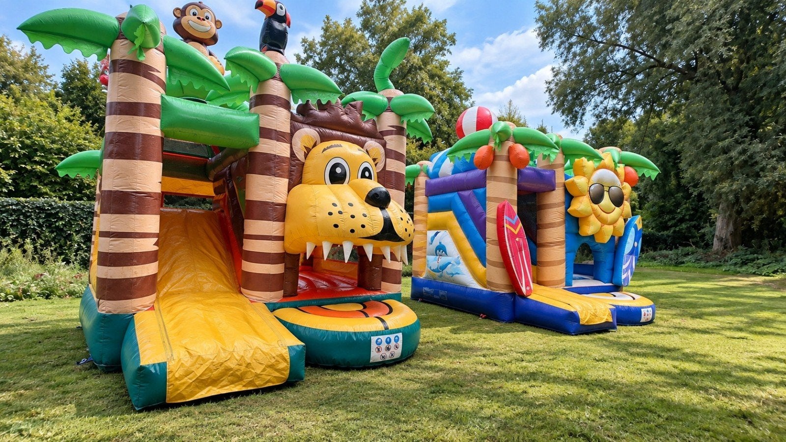 Multiplay Leeuw springkussen te huur – €105 per dag, Ophalen of Verzenden, Zo goed als nieuw