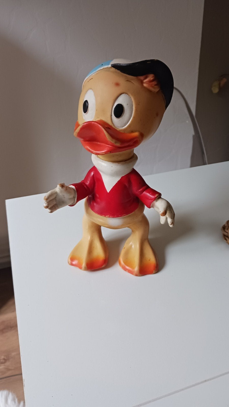 Vintage Rubber Duck Figuur - Disney Productions 1962, Verzamelen, Ophalen of Verzenden, Donald Duck, Gebruikt, Beeldje of Figuurtje