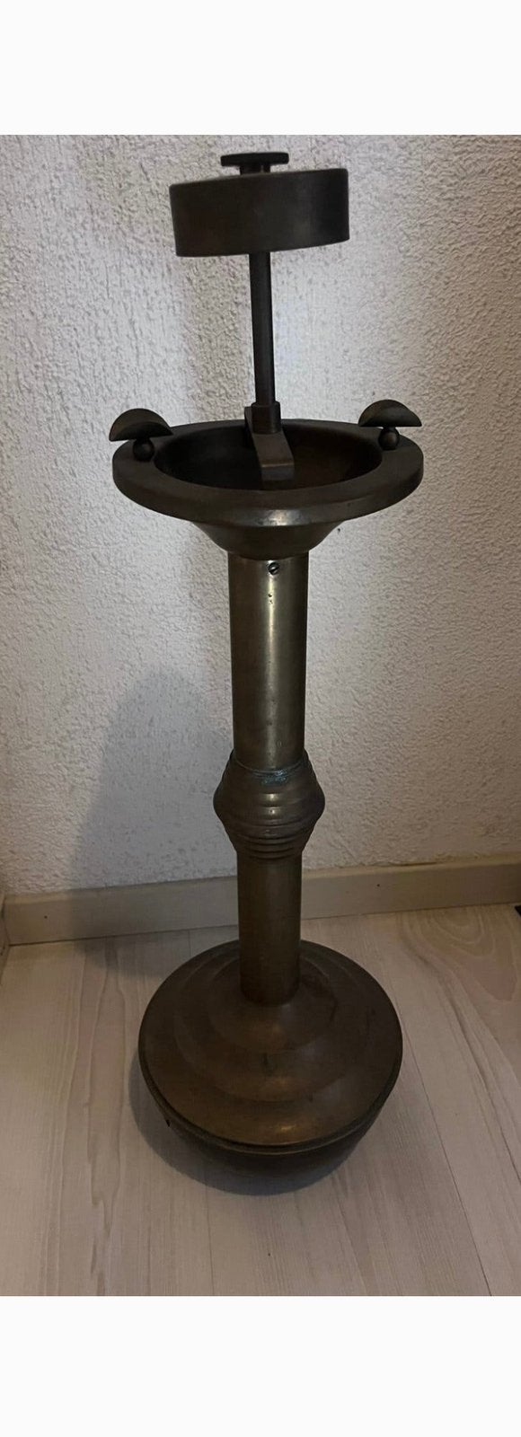 Art Deco Mid-Century staande vloer asbak koper/ messing, Verzamelen, Ophalen, Gebruikt, Asbak
