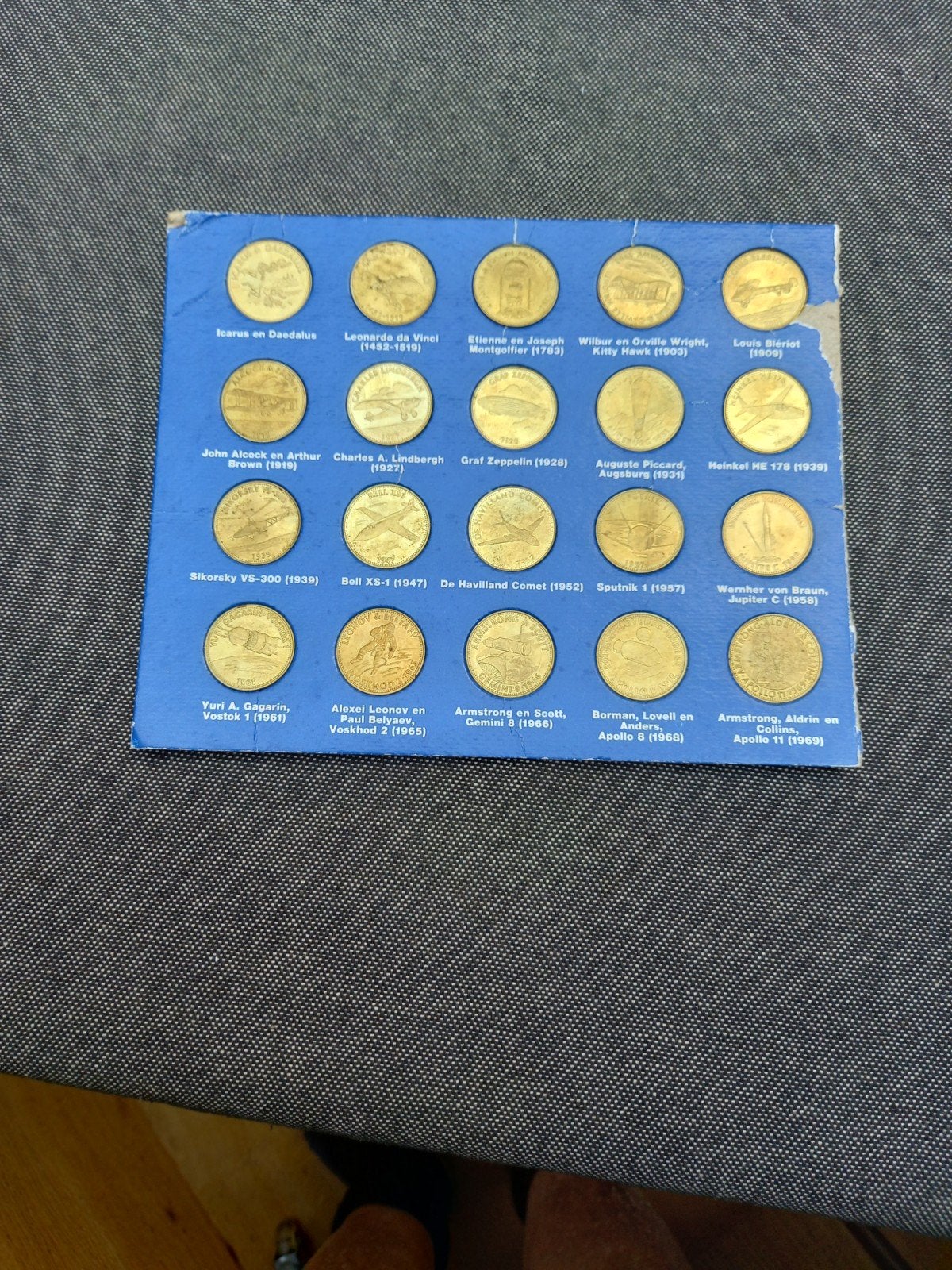 Vintage lucht- en ruimtevaart historie penningen., Ophalen of Verzenden