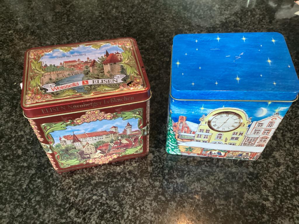 Set van 2 Vintage Muziekdozen - Nostalgische Blikken, Verzamelen, Blikken, Ophalen of Verzenden, Zo goed als nieuw, Overige, Overige merken