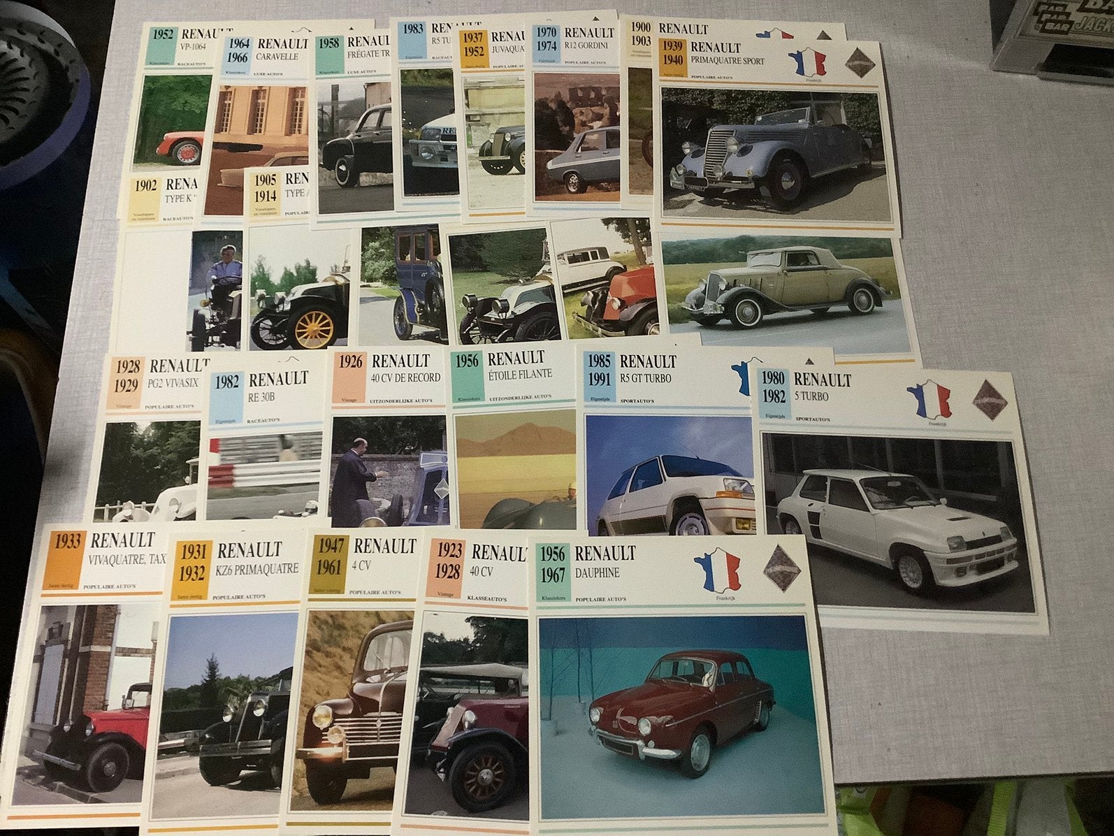 Verschillde oldtimer Renault kaarten, Ophalen of Verzenden, Zo goed als nieuw, Renault