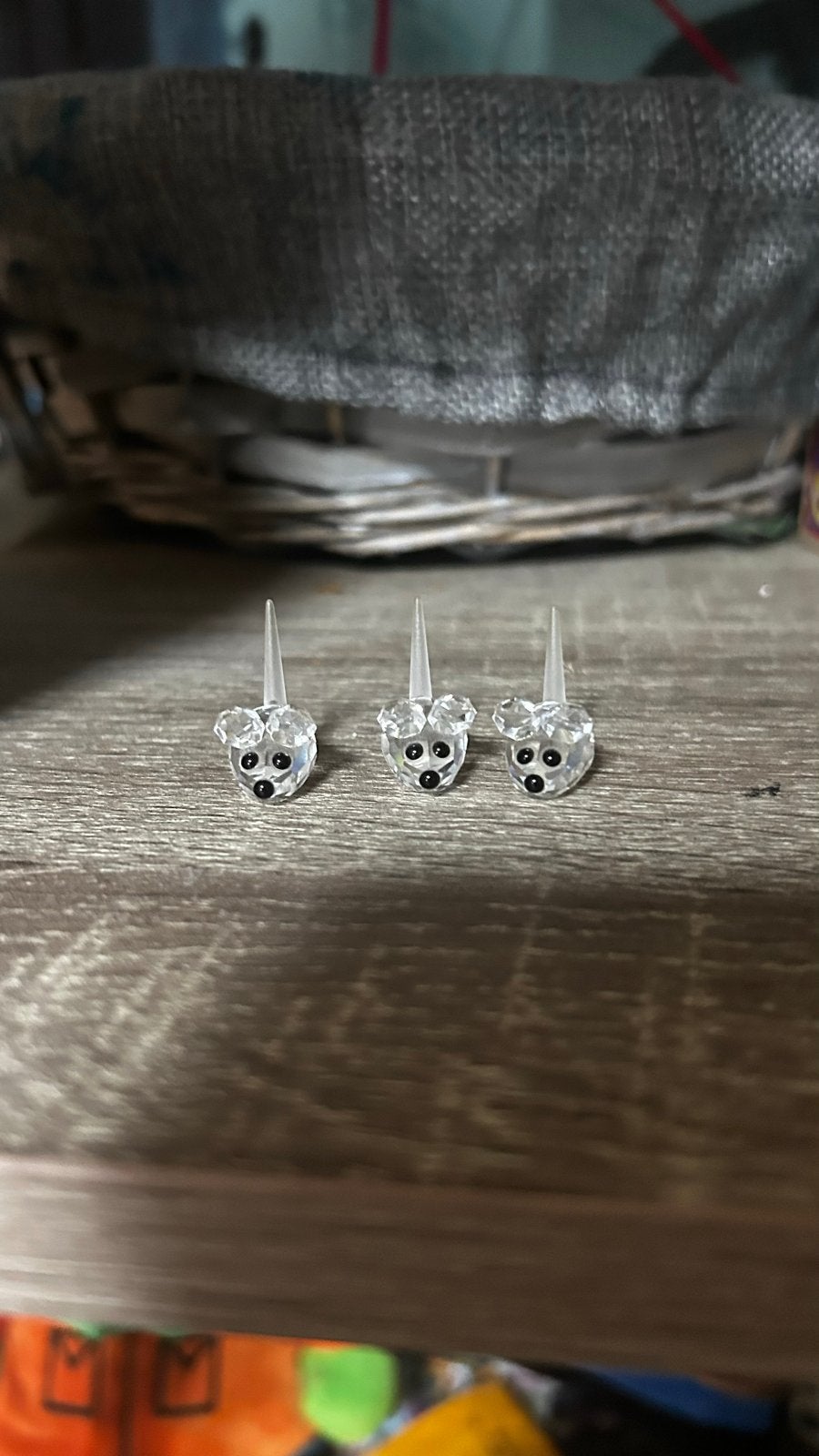 3 kleine Swarovski muisjes - Kristallen beeldjes, Ophalen of Verzenden, Zo goed als nieuw, Figuurtje
