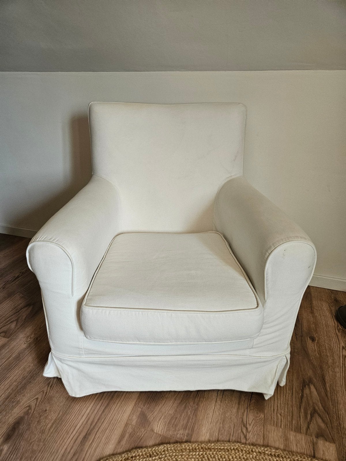 Comfortabele witte fauteuil, Ophalen, Modern, Comfortabel, Gebruikt, 75 tot 100 cm