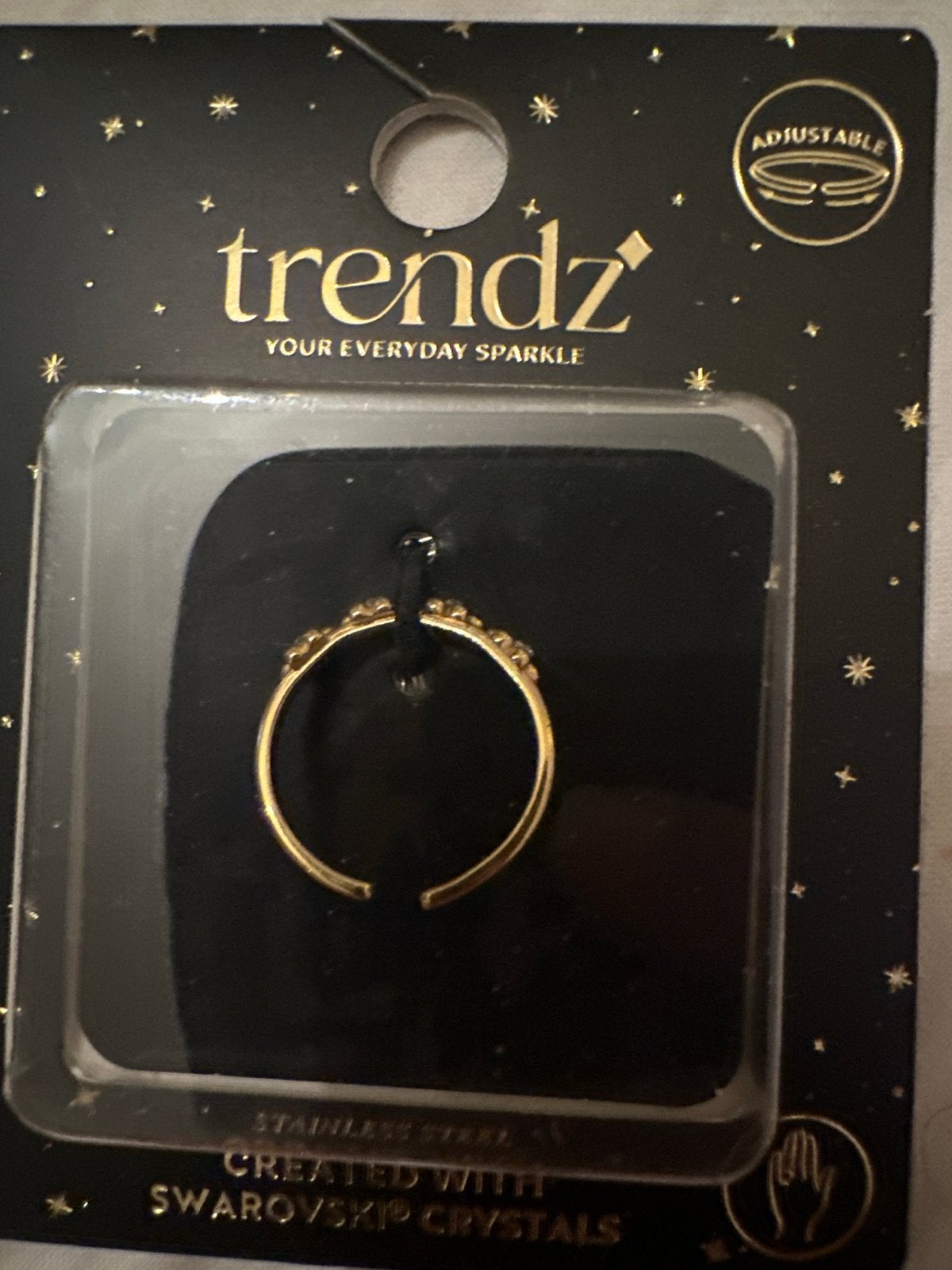 Verstelbare ring met Swarovski kristallen - Trendz, Sieraden, Tassen en Uiterlijk, Ringen, Met kristal, IJzer of Staal, Nieuw