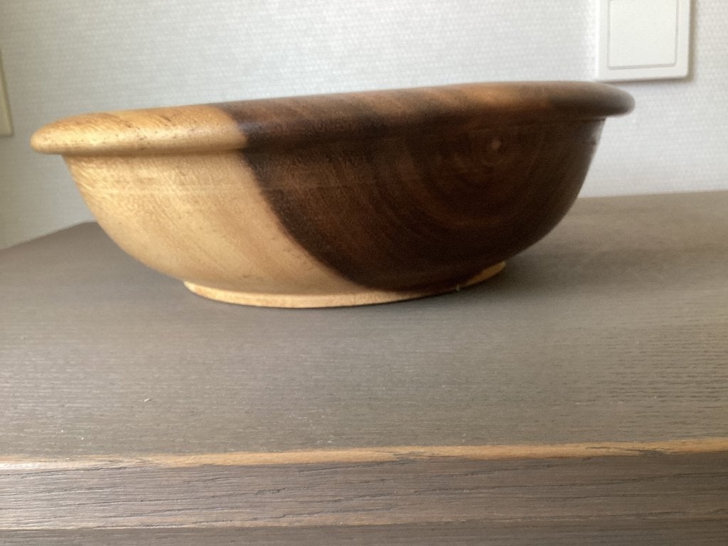 Decoratieve handgemaakte houten schaal, Huis en Inrichting, Woonaccessoires | Schalen en Manden, Schaal, Rond, Nieuw, Ophalen of Verzenden