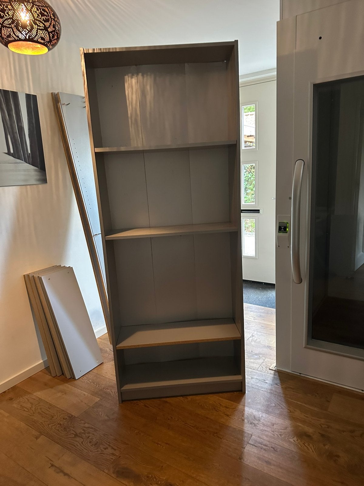 Billy kasten, Huis en Inrichting, Kasten | Boekenkasten, Ophalen, Met plank(en), Gebruikt, Grijs / zilver (IKEA)
