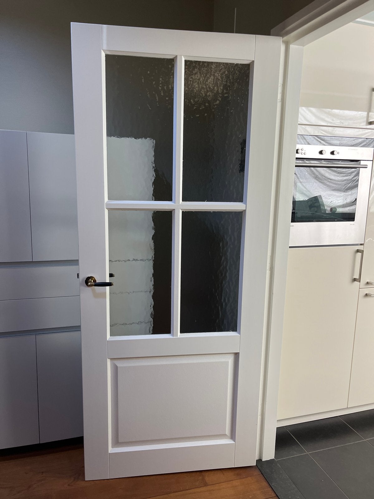 3 puntgave rechtsdraaiende deuren met matglas, Doe-het-zelf en Verbouw, Deuren en Horren, Ophalen, 80 tot 100 cm, Binnendeur, 200 tot 215 cm
