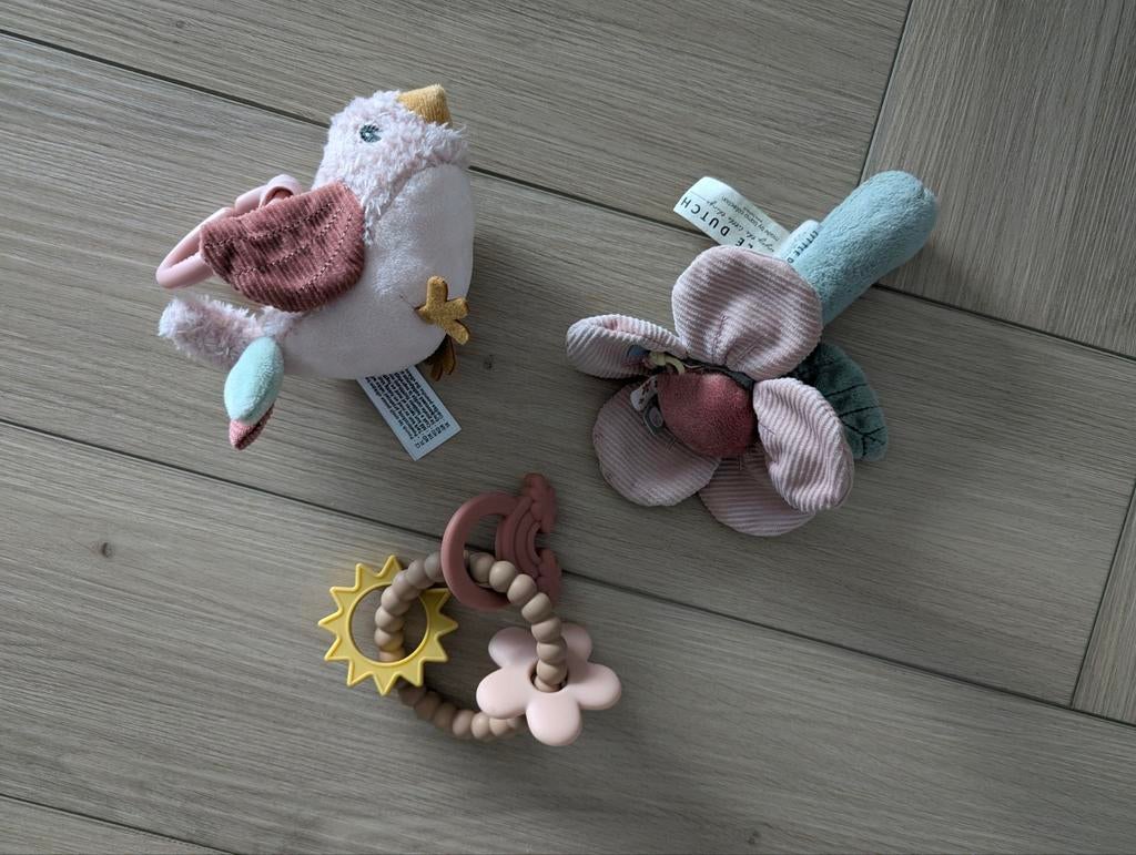 Little Dutch roze set Mushie bijtring, Ophalen of Verzenden, Zo goed als nieuw, Overige typen