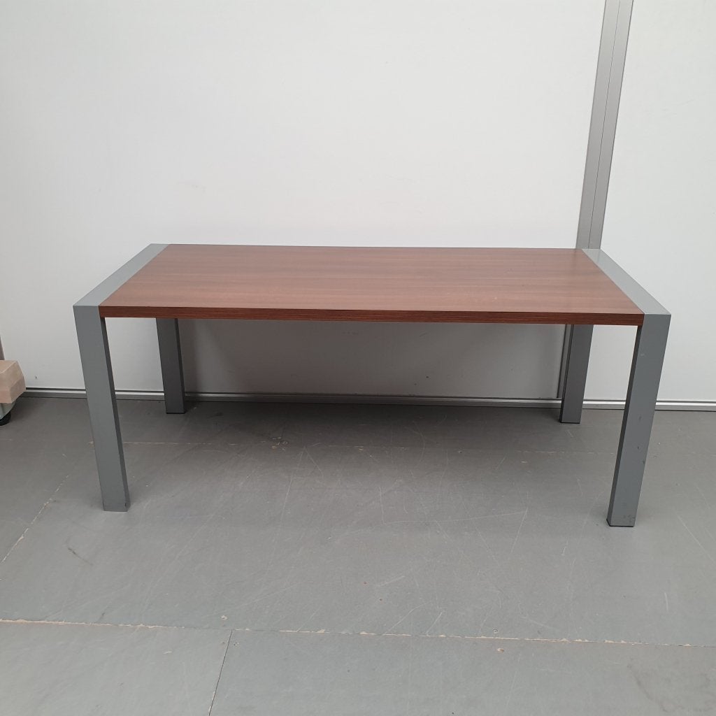 Ahrend Portal bureau - 200x100 cm - bruin eiken blad/grijs, Diversen, Niet ingevuld, Gebruikt, Niet ingevuld, Niet ingevuld