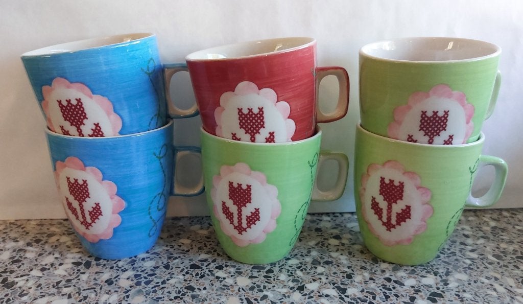 6 Bekers mokken kop met oor Froukjes Servies, Huis en Inrichting, Keuken | Servies, Ophalen of Verzenden, Zo goed als nieuw, Wedgwood