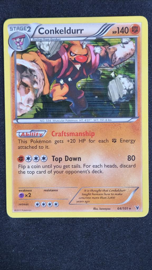 Conkeldurr (NVI 64/101) Pokémon kaart, Ophalen of Verzenden, Zo goed als nieuw, Losse kaart