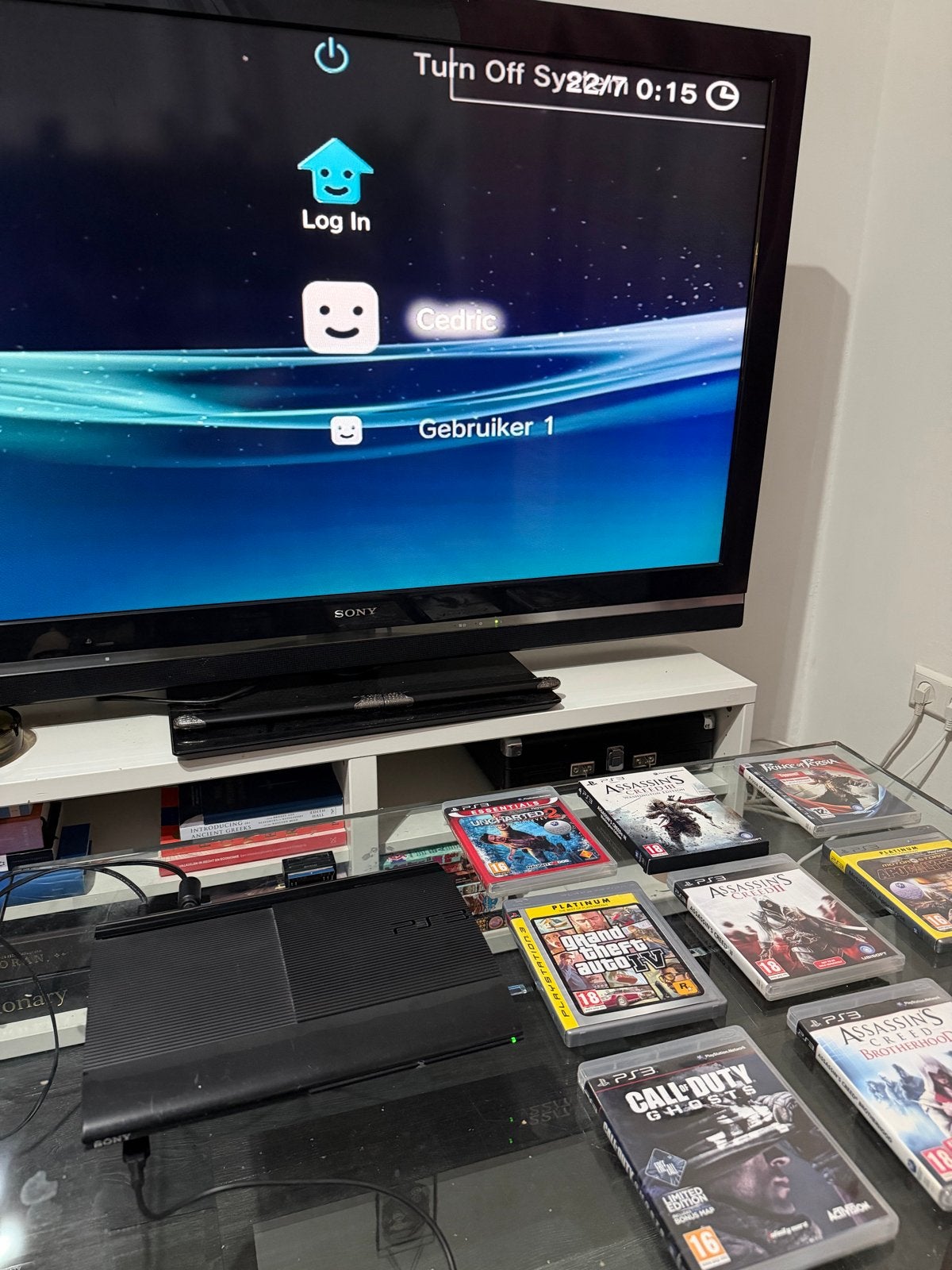 PS3 SuperSlim met kabels en spellen (controller defect), Spelcomputers en Games, Spelcomputers | Sony PlayStation 3, Gebruikt