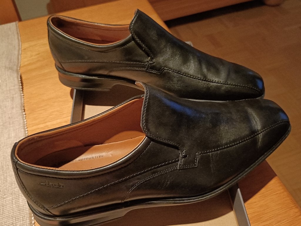 Schoenen, Zwart, Clarks, Gedragen, Loafers