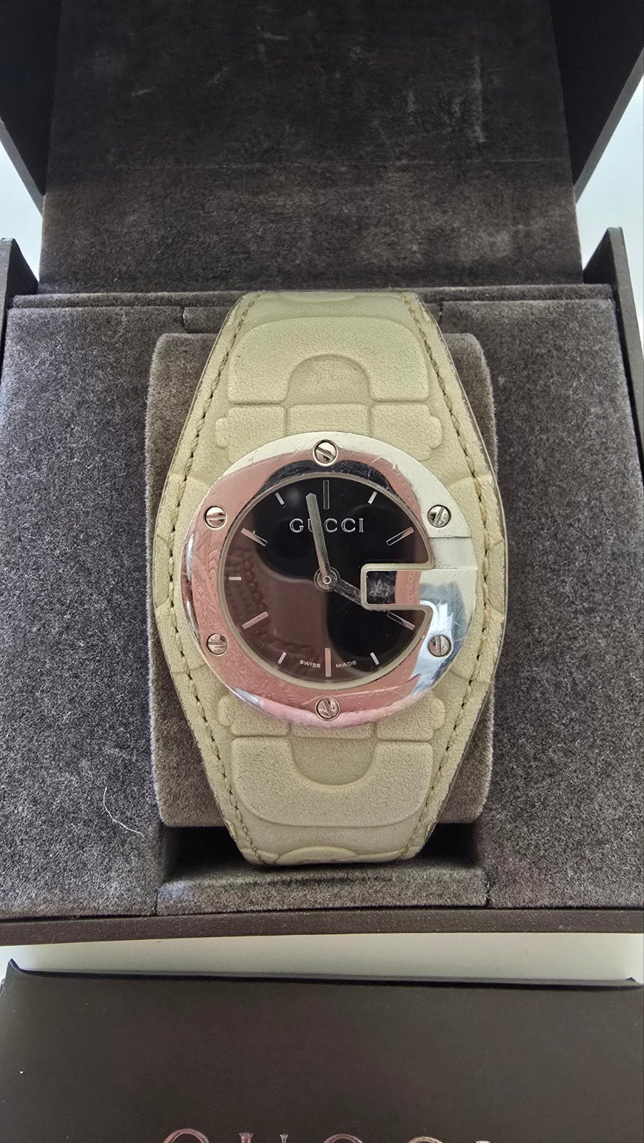 GUCCI HORLOGE, Sieraden, Tassen en Uiterlijk, Horloges | Dames, Ophalen of Verzenden, Gebruikt, Leer, Overige merken