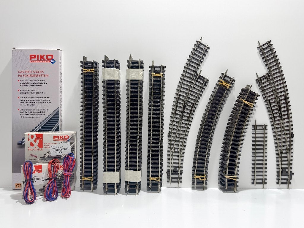 PIKO: A-Gleiss 45 delige set rails / wissels voor *H0-spoor*, Ophalen, Gelijkstroom, Rails, Piko