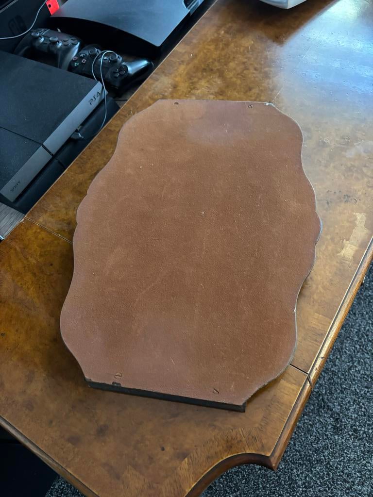 Vintage houten dienblad met sierlijke rand, Antiek en Kunst, Ophalen of Verzenden