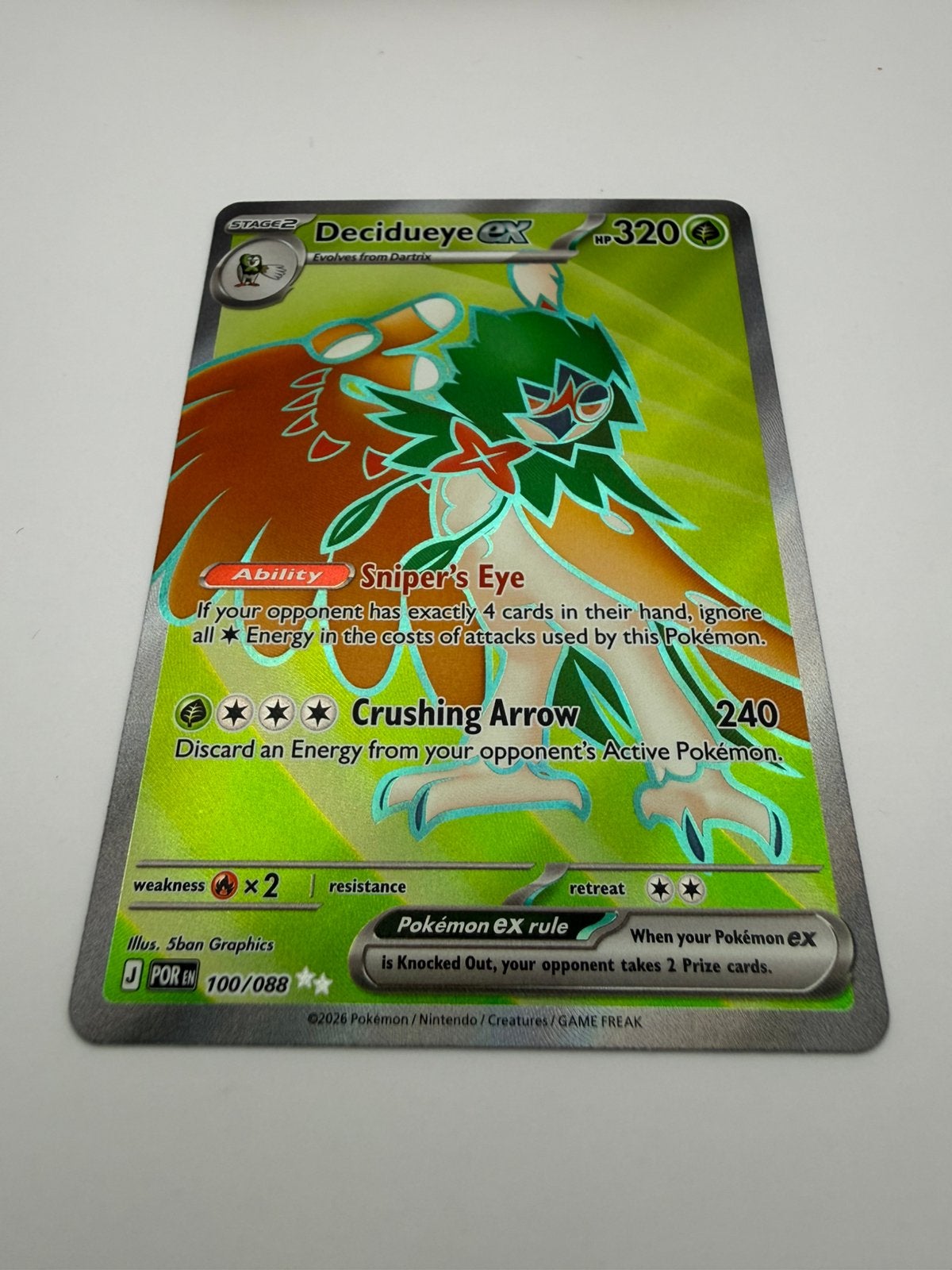 Decidueye ex 100/088 – Paradise Dragona (POR), Ophalen of Verzenden, Zo goed als nieuw, Losse kaart