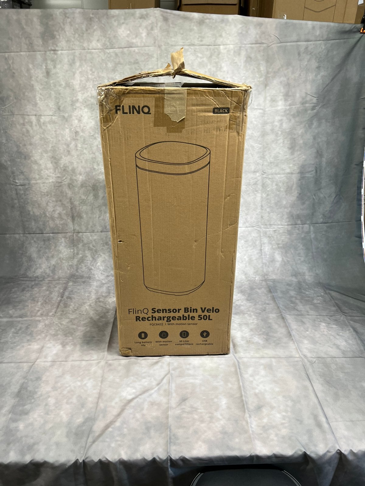 FlinQ Peak - Prullenbak - Prullenbak sensor - Afvalbak -50L, 40 liter of meer, Ophalen of Verzenden, Zo goed als nieuw, Rvs