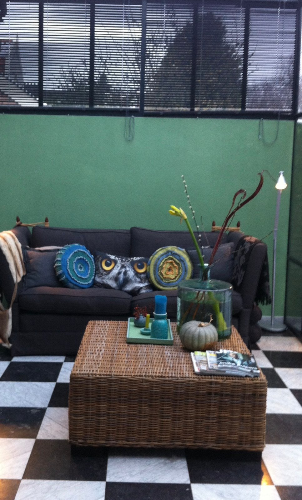 Rieten Salontafel 1 bij 1 meter, Huis en Inrichting, Ophalen, Overige materialen, Gebruikt, 50 tot 100 cm