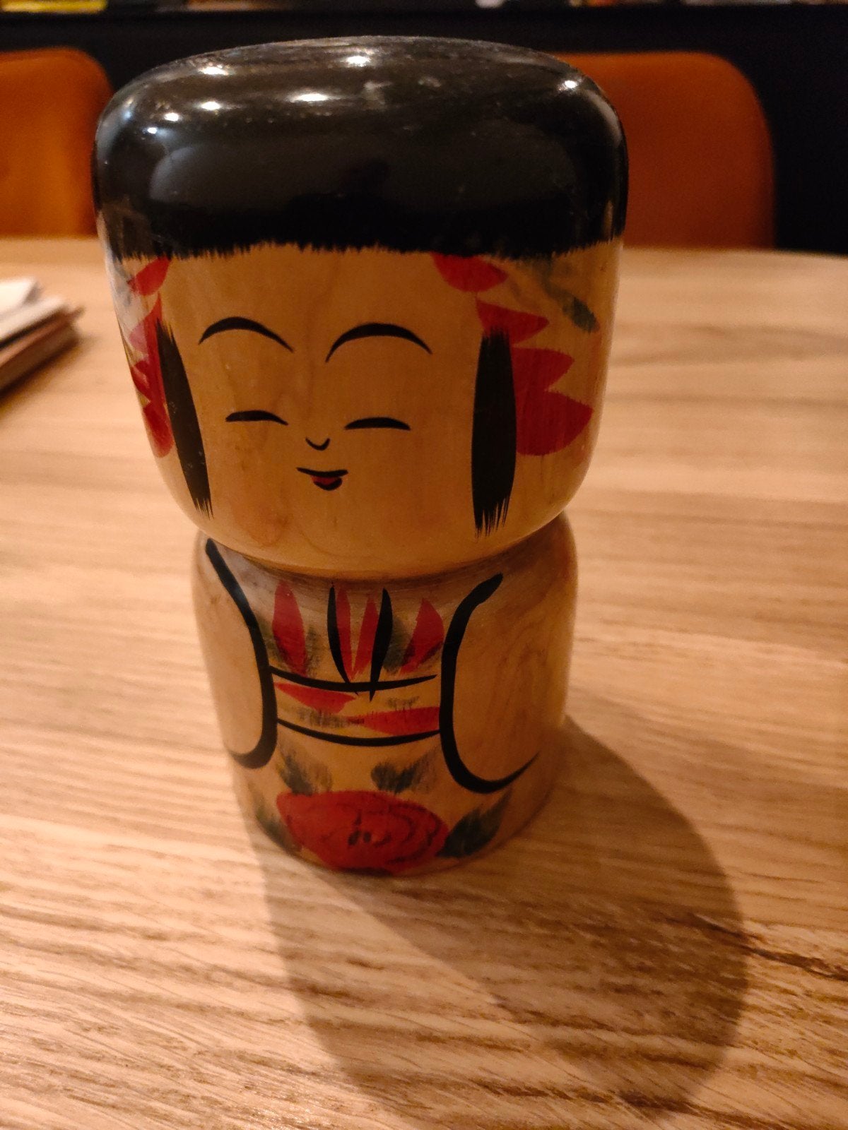 Uniek Vintage Japanse Kokeshi Pop - Handgeschilderd Hout, Ophalen of Verzenden