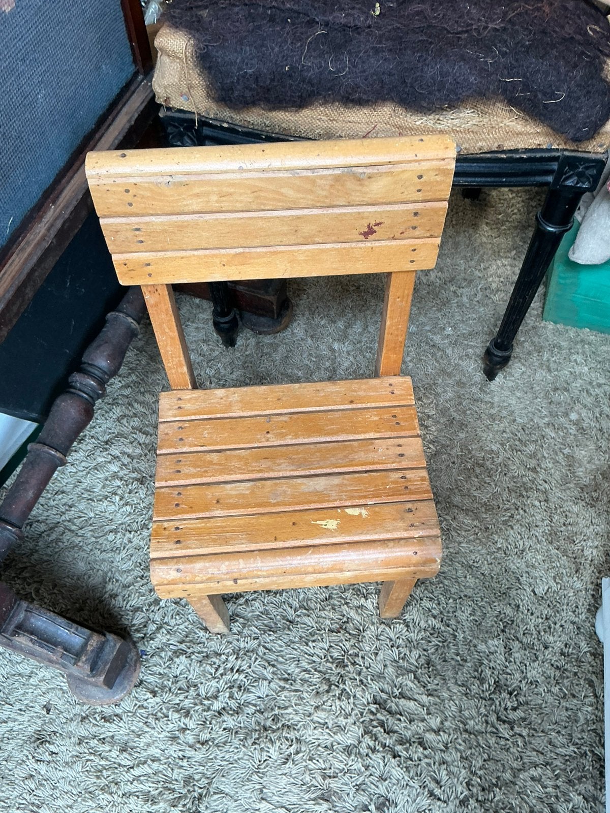 Oud beuken kinderstoeltje, Ophalen