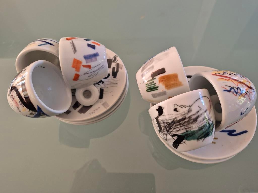 illy Art Collection 2004 Padraig Timoney “Pen Test” – comple, Ophalen, Nieuw, Porselein, Kop en/of schotel