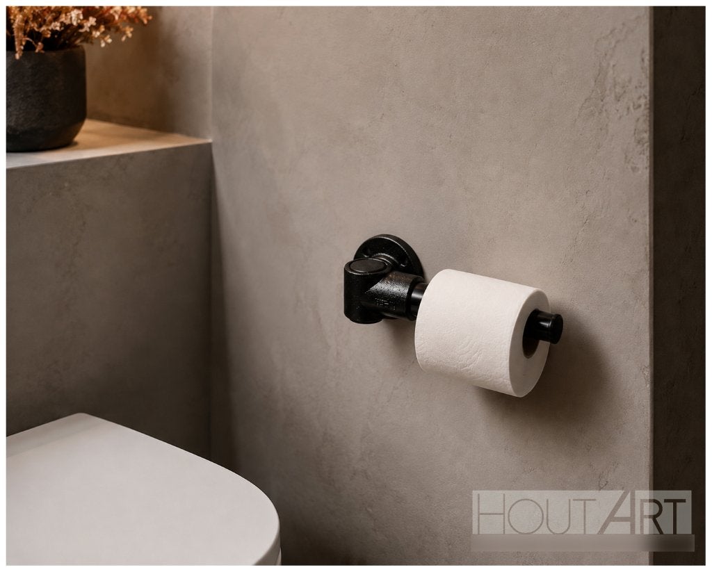 WCRolhouder steigerbuis zwart, Toilet-accessoire, Info@hout-art.nl, Nieuw, Ophalen of Verzenden