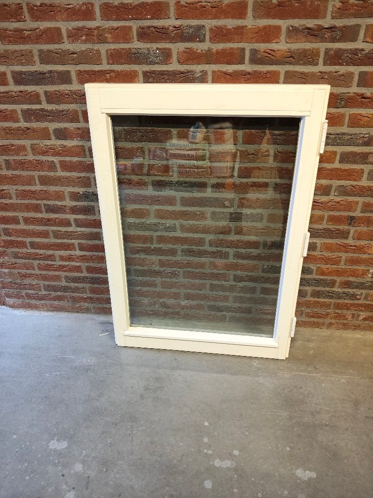 hardhouten raam met hr++ glas, Ophalen, Gevelraam of Ruit, Gebruikt, Minder dan 80 cm