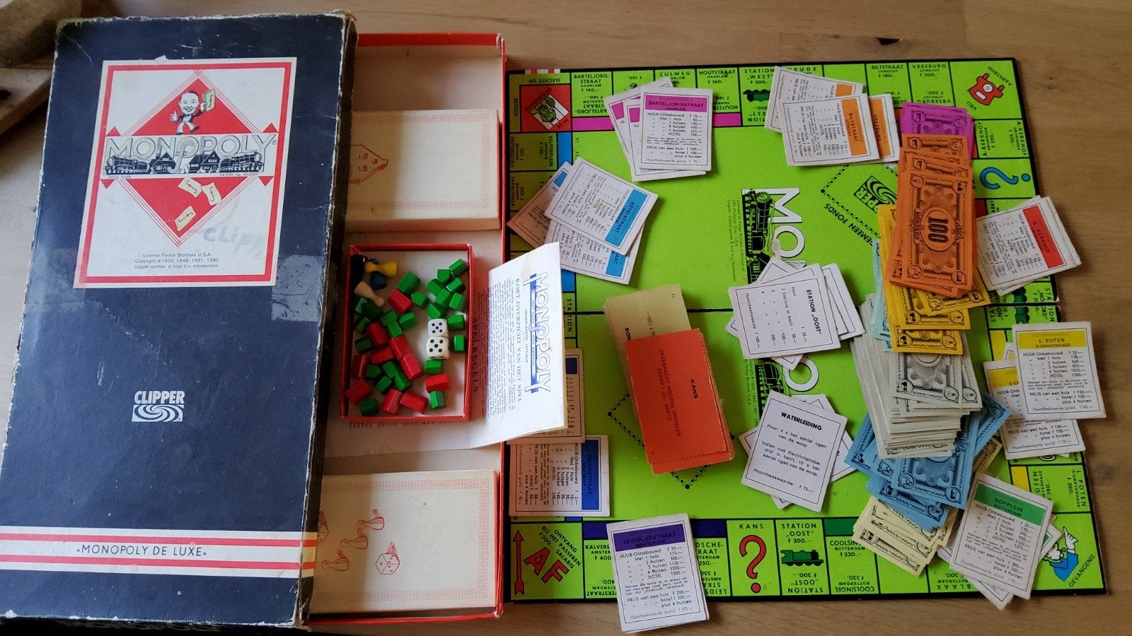 Vintage Monopoly De Luxe Bordspel Clipper Games Amsterdam., Ophalen of Verzenden