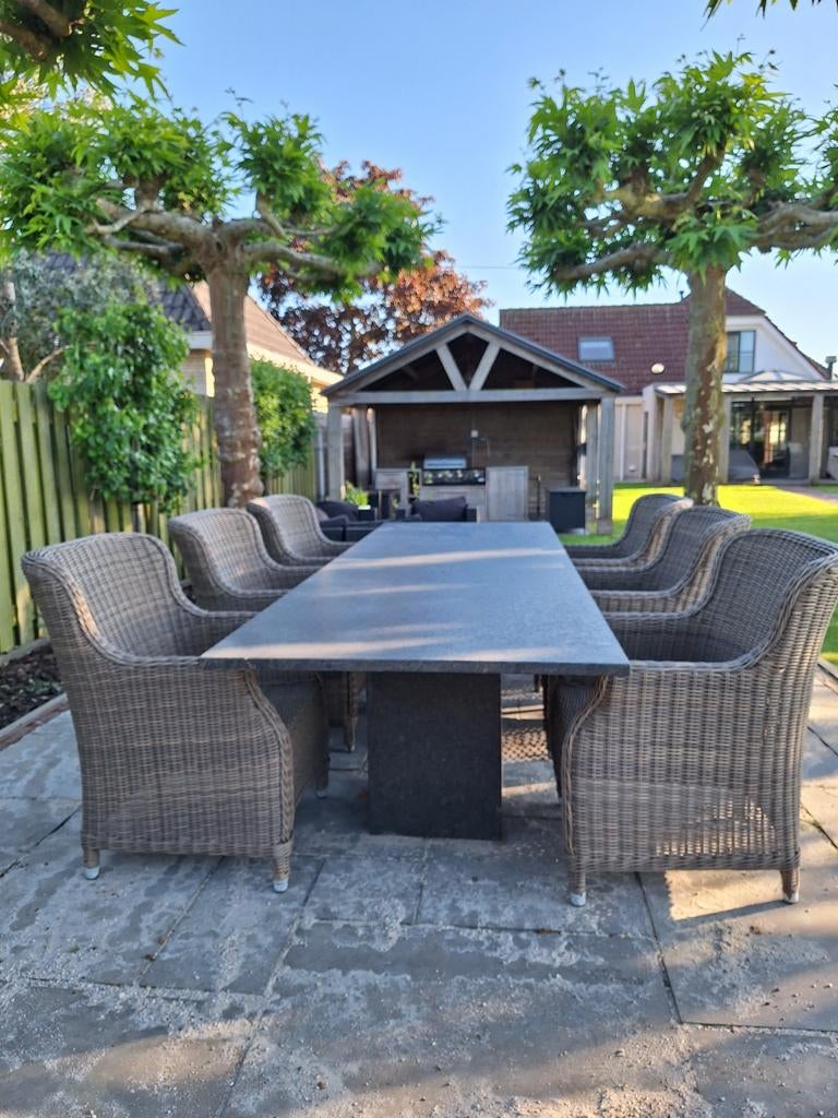 8x 4 Seasons Outdoor Brighton diningstoel met kussens, Tuin en Terras, Ophalen, Zo goed als nieuw, Wicker