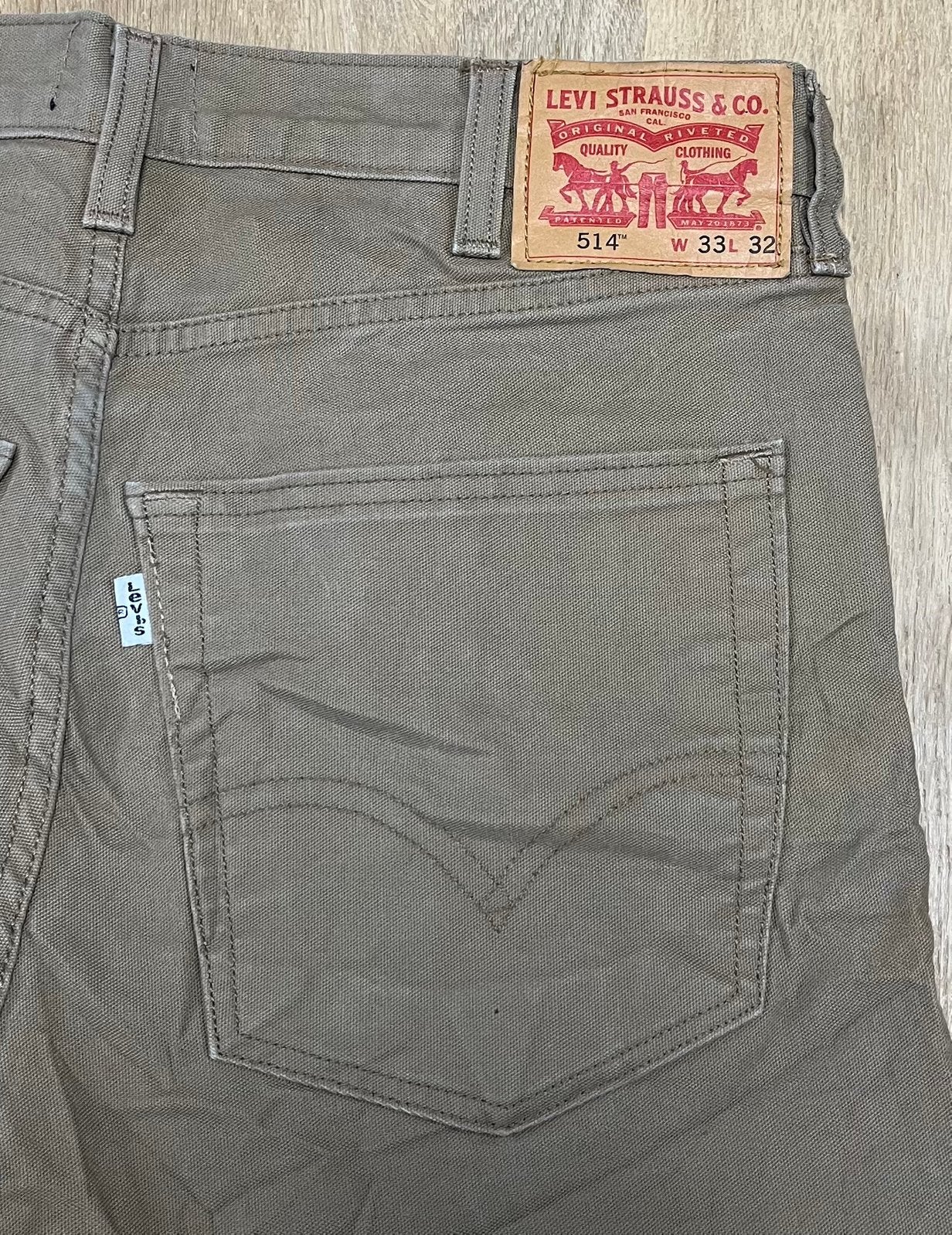 Levi’s 514 Workwear stevige jeans bruin - Maat W33 L32, Ophalen of Verzenden, Zo goed als nieuw, Overige kleuren, W33 - W34 (confectie 48/50)