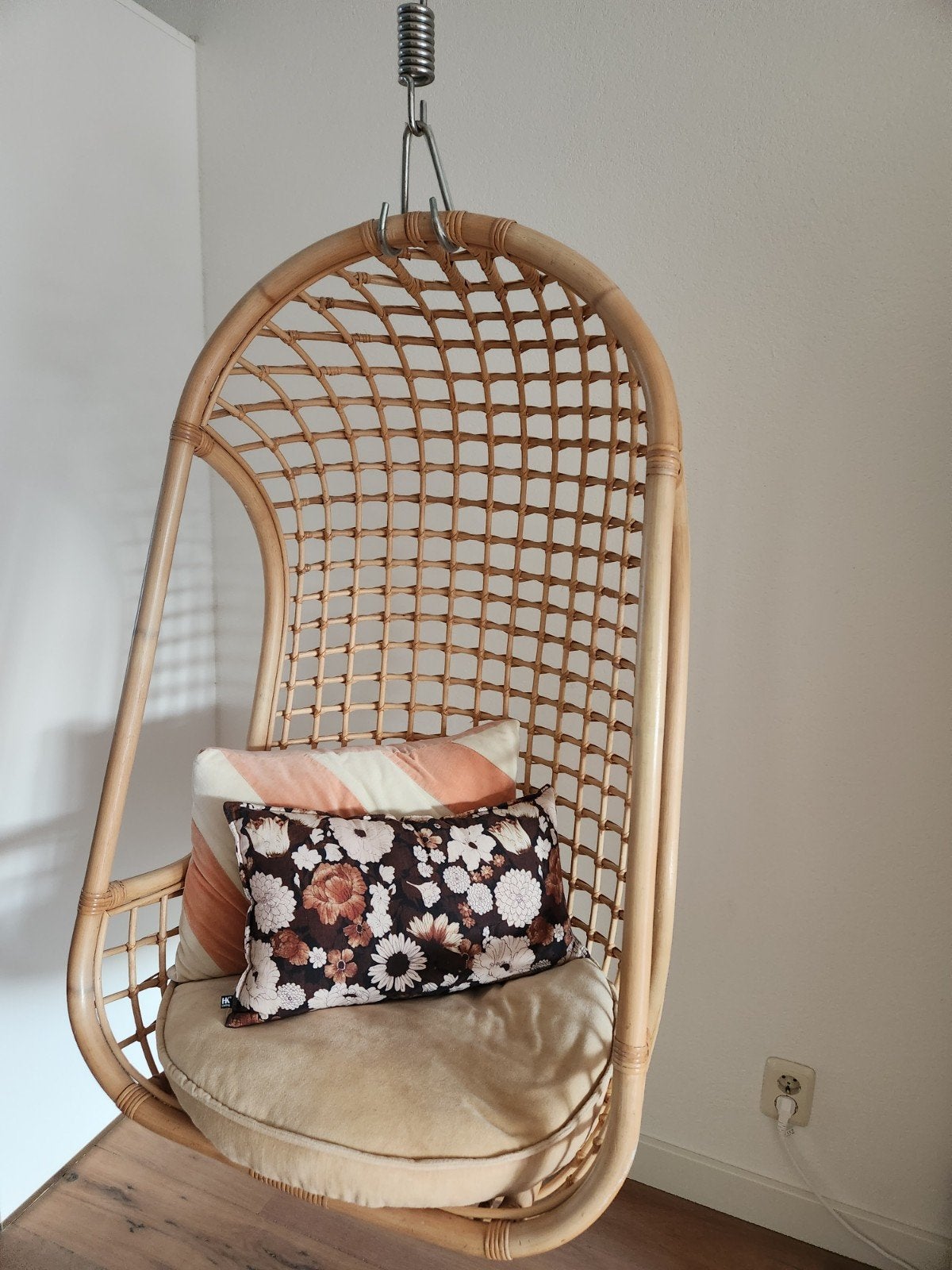 HK Living rotan hangstoel, Huis en Inrichting, Ophalen, Overige kleuren, Boho, Scandinavisch, Natuurlijk, Zo goed als nieuw
