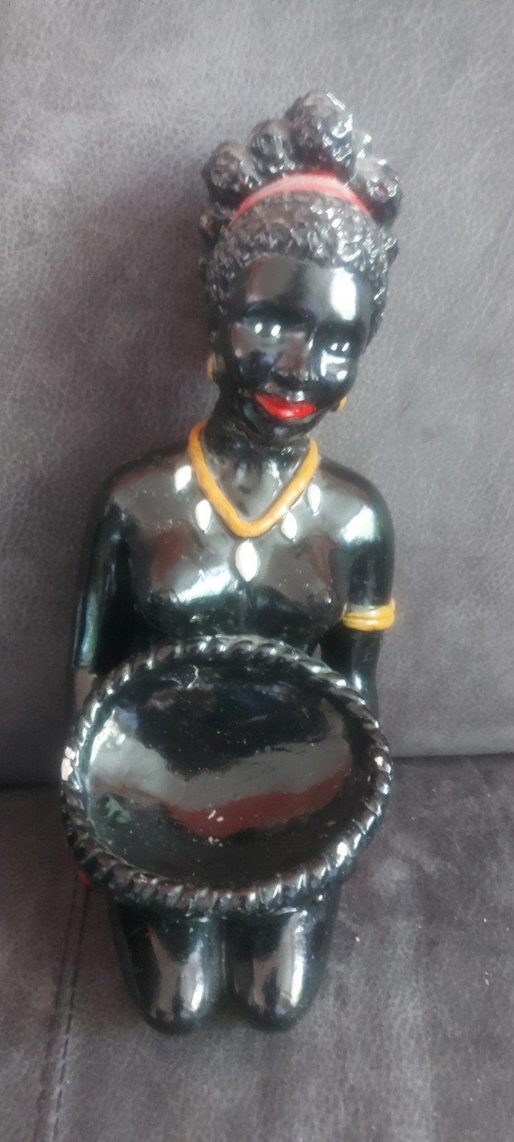Vintage Afrikaanse Dame Gipsen Beeld Jaren '50, Antiek en Kunst, Ophalen of Verzenden