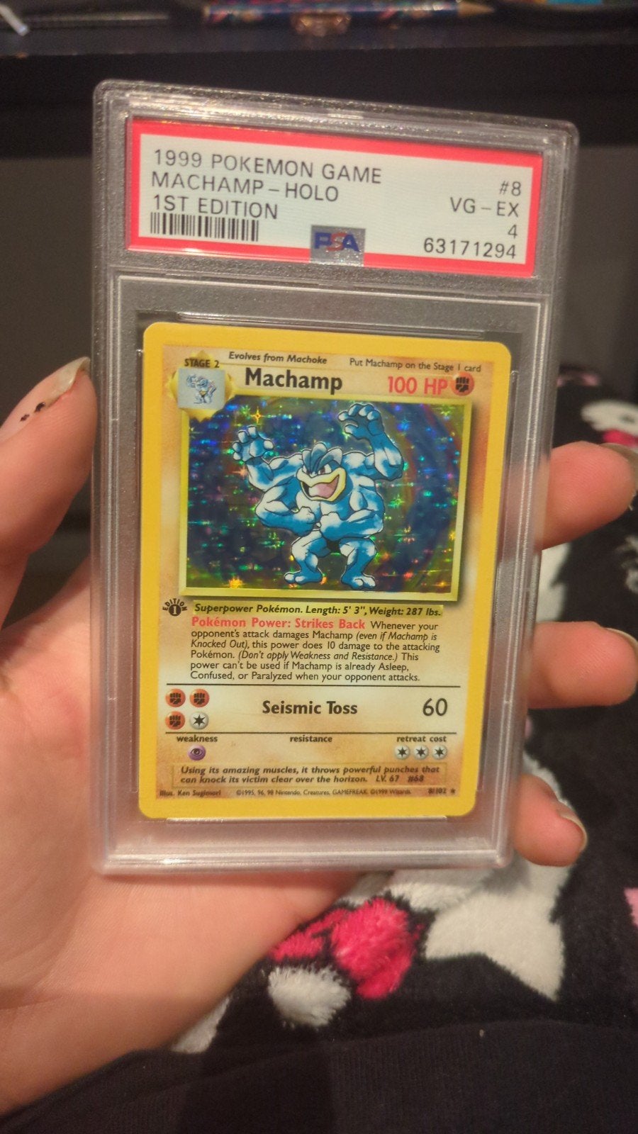 Machamp Holo 1st Edition PSA 4 - 1999 Pokémon Kaart, Ophalen of Verzenden, Zo goed als nieuw, Losse kaart, Foil