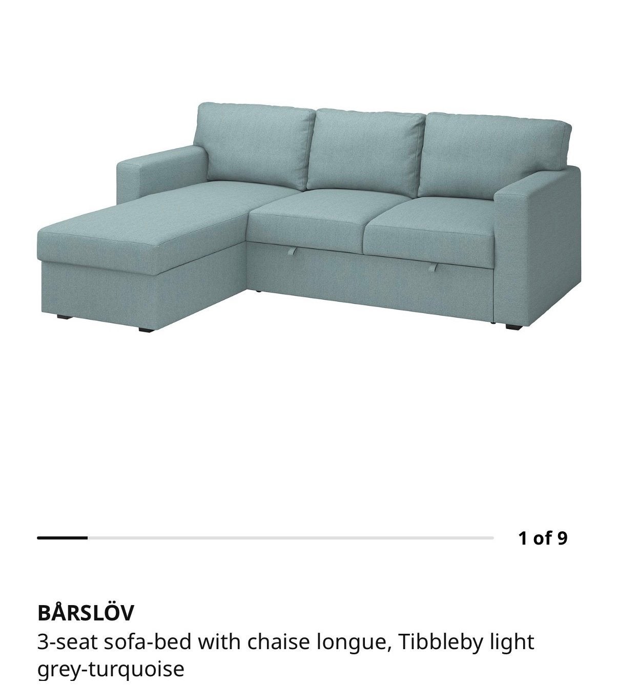 BÅRSLÖV 3 seat sofa bed, Tweepersoons, Ophalen of Verzenden, Zo goed als nieuw, 160 cm