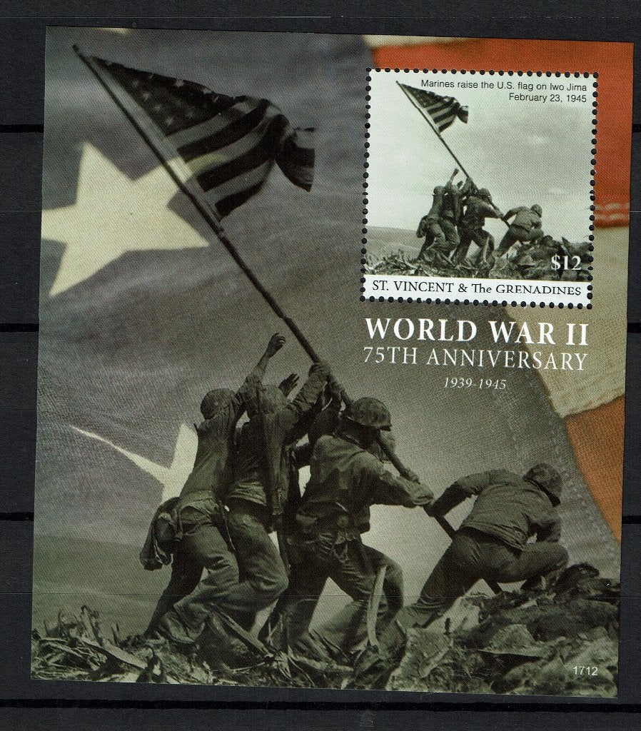 ST VINCENT  PF BLOK WO2 WWII OORLOG HISTORIE MILITAIRISME, Ophalen of Verzenden, Postfris, Overige thema's