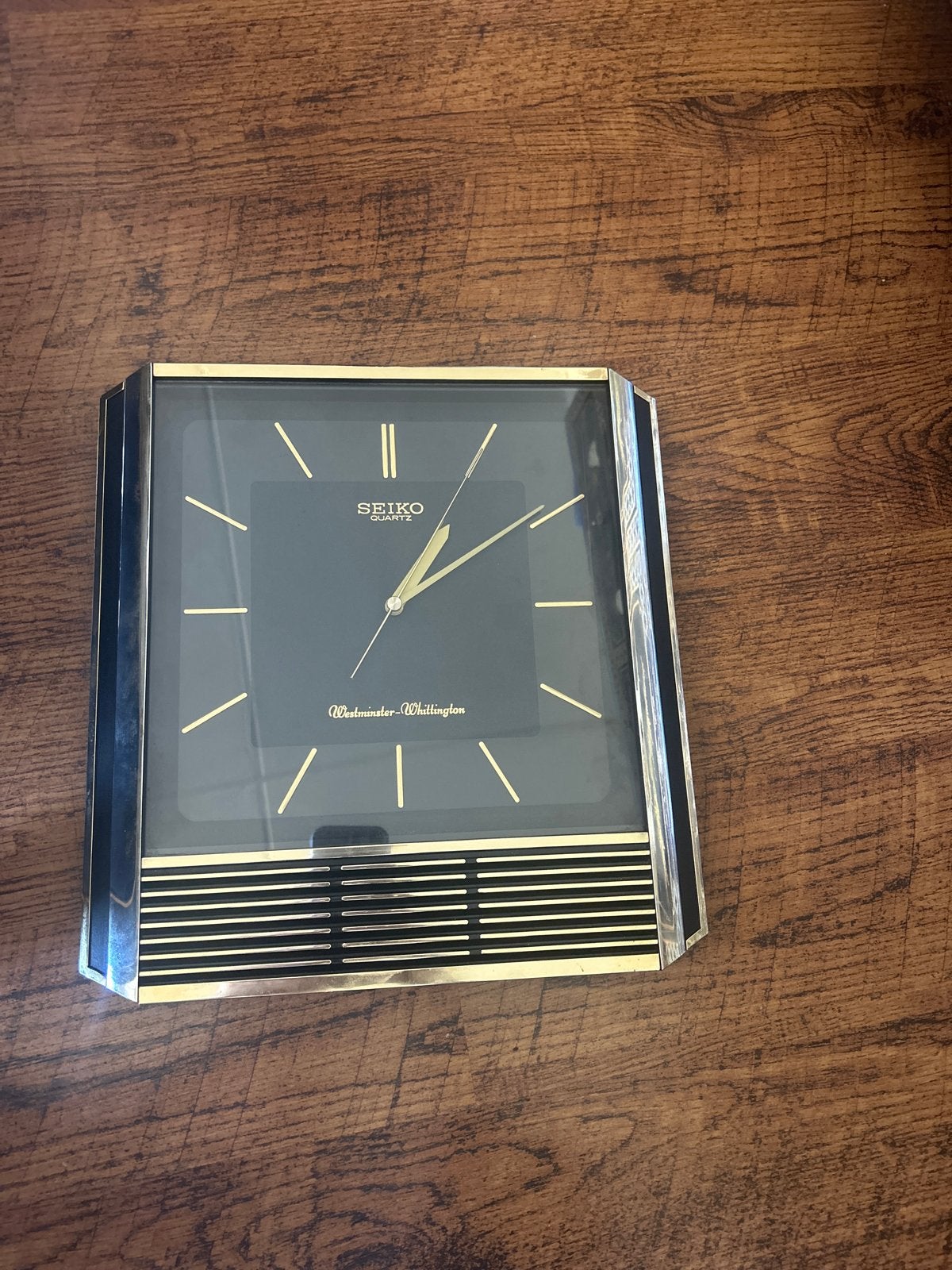 Seiko Quartz Wandklok Zwart en Goud - Werkt Perfect, Ophalen